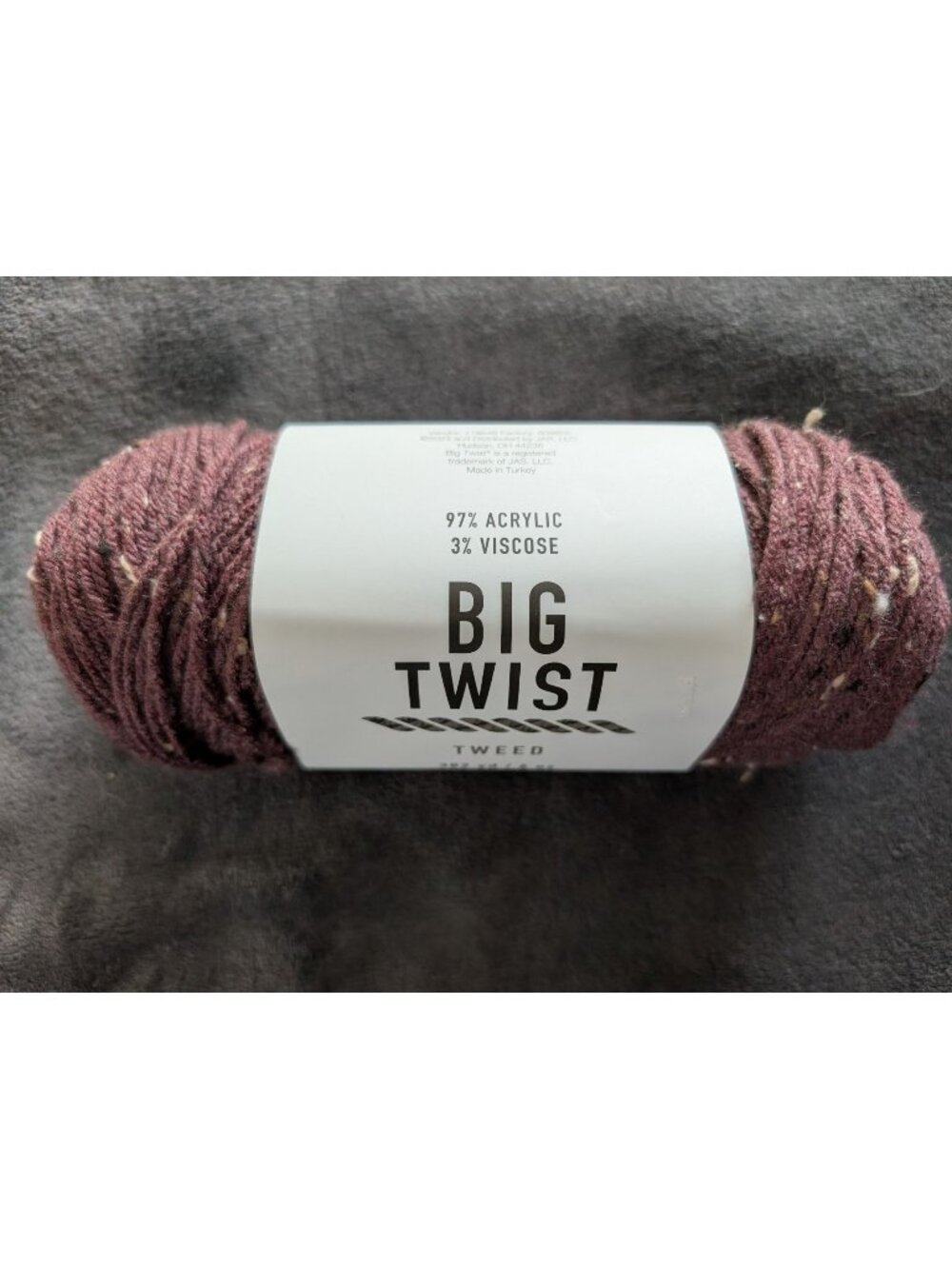 Big Twist‎ Tweed Worsted Weight Acrylic Blend Yarn - Plum